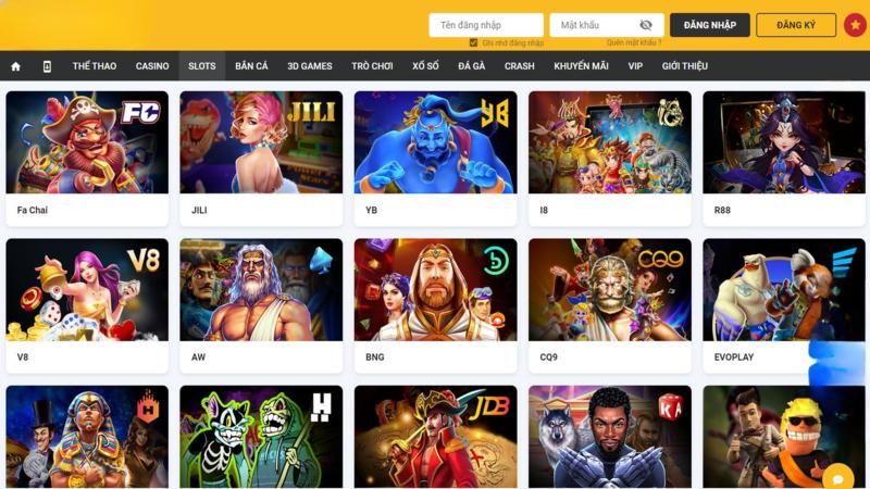 Kho game Slot game đa dạng, phong phú 
